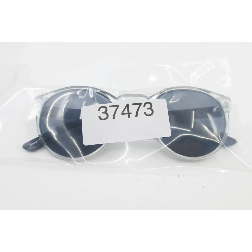 SC 112 Clear Round Sunglasses Black Temples 51-21-140 Two Tone Frames